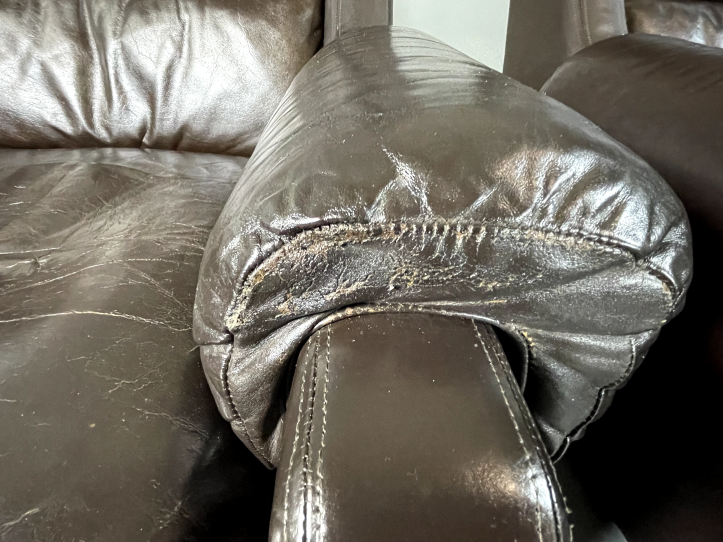 2 Danish Style Lounge Chairs Wingback Leather Vintage 1970s Retro EB5688 MNOR8