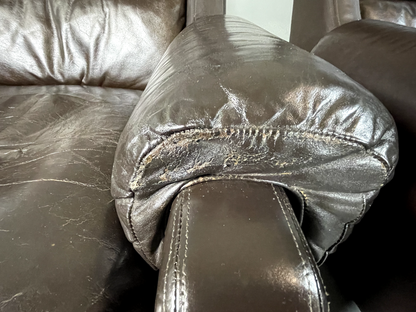 2 Danish Style Lounge Chairs Wingback Leather Vintage 1970s Retro EB5688 MNOR8