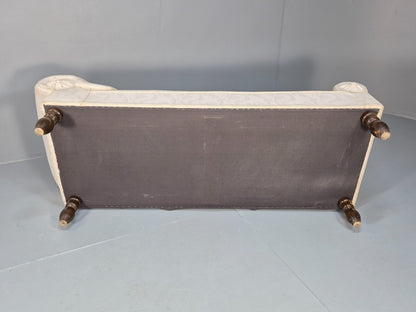 Antique Art Deco Danish Chaise Lounge Off White Mahogany Frame 1930s EB9623 VCHA - UKDK FURNITURE