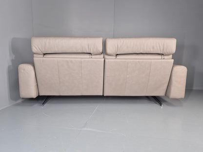 Stressless Stella 3 Seat Settee In Grey Leather Modern Ekornes EB11476 M3ss20