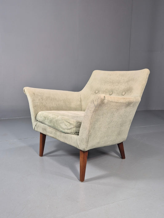 Mid Century Scandinavian Lounge Chair 1960s Retro Green  EB11090 MNOR0