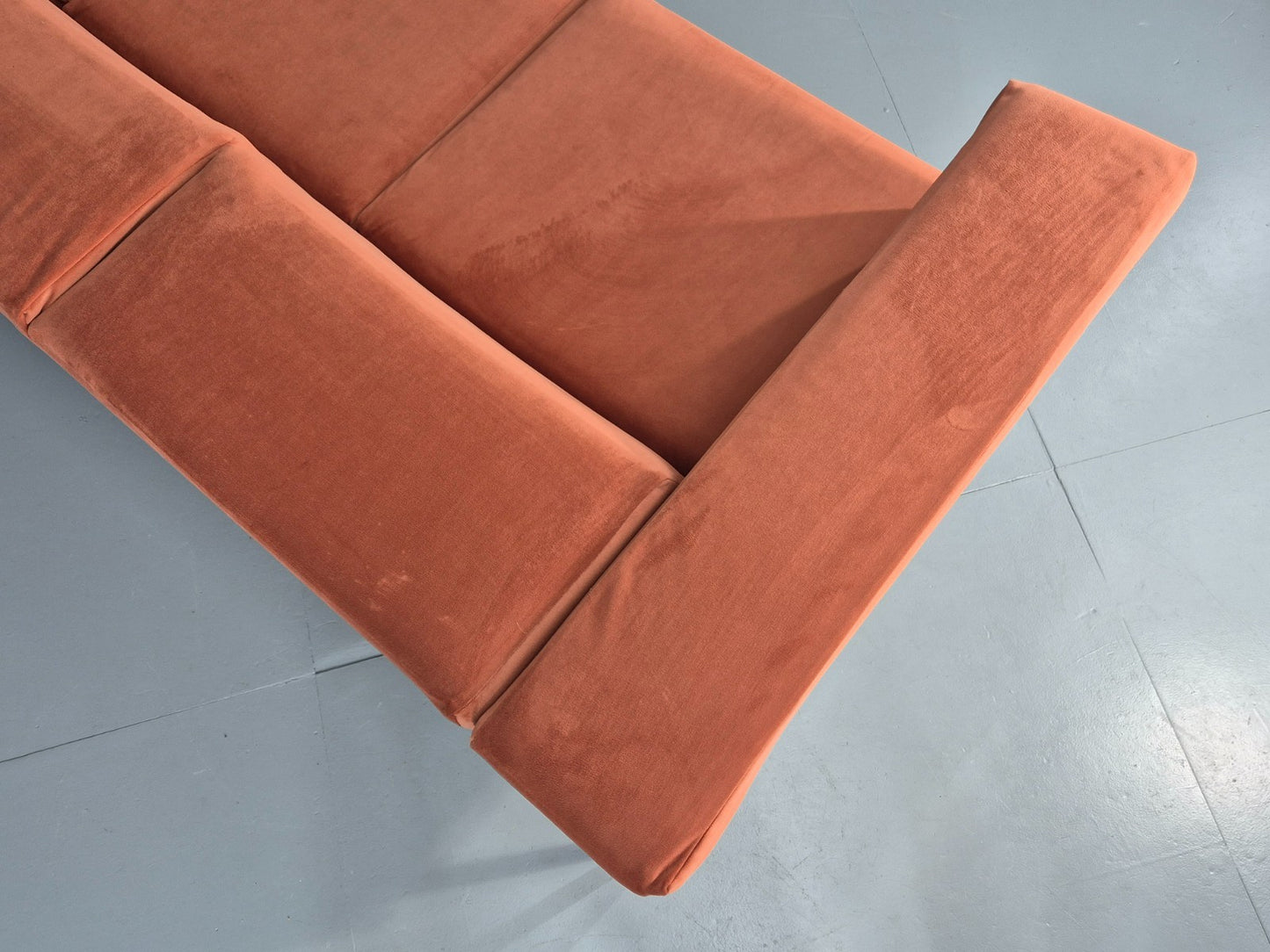 Vintage 4 Seater Sofa Italian Modern Design Sitia Peach Velvet  EB11771 M4SS13