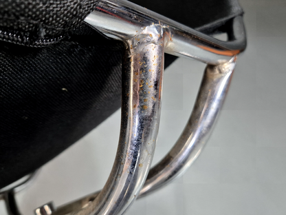 Vintage Danish Swivel Chair and Footstool Orange Chrome Retro 1980s EB7357 MSWI13