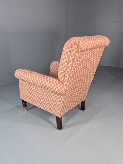 Antique Lounge Chair Edwardian Howard and Sons Style Rolled Back EB11218 VCLO13