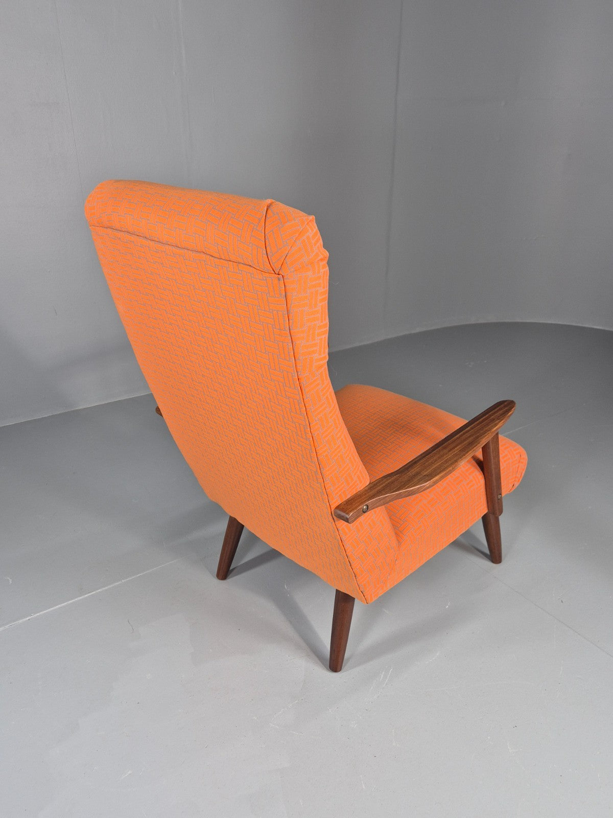 Vintage Danish Lounge Chair Teak Frame Mid Century New Upholstery EB8210 MNOR12