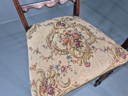 3 Antique Saloon Chairs Rosewood Frame Floral Seats Inlay Victorian EB10990 VDIN15