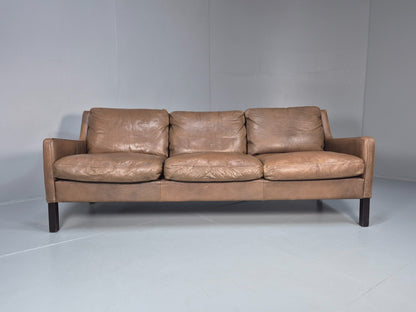 1970s Three Seater Danish Settee Vintage Mogensen Style Leather MCM EB10634 M3SS5