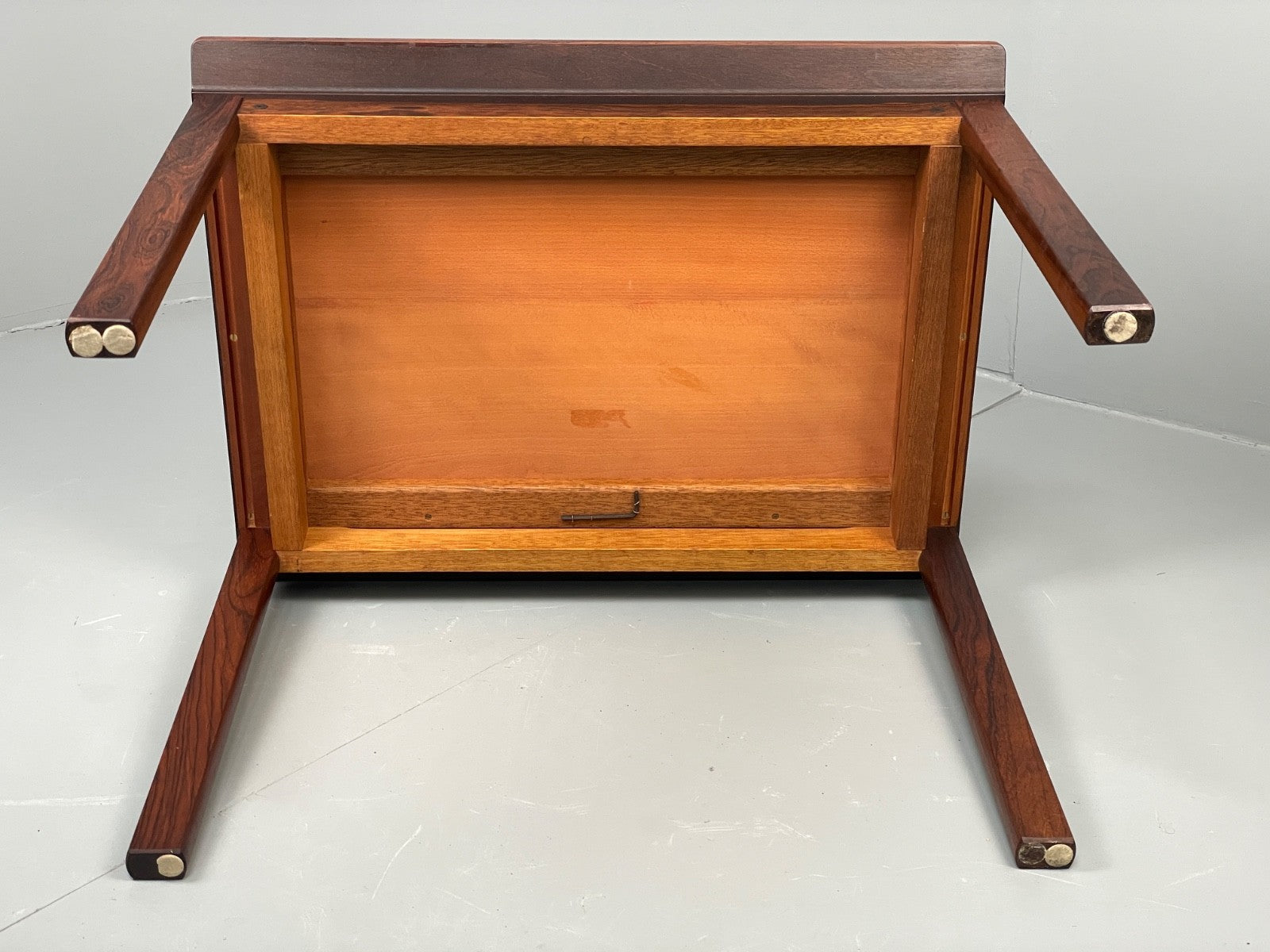 Vintage 1960s Side Table By Hans Olsen Sweden Green Leather Top EB11186 MWOO20