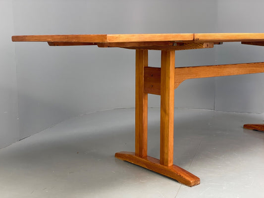 Vintage Danish Pine Dining Table Extending Mogensen Shaker Style EB9434 MWOO - UKDK FURNITURE