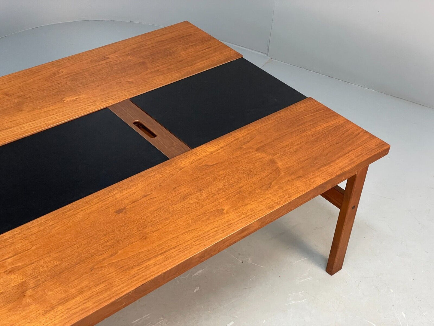 Vintage Danish Teak Coffee Table Extending Storage Black Melamine EB8710 MWOO - UKDK FURNITURE