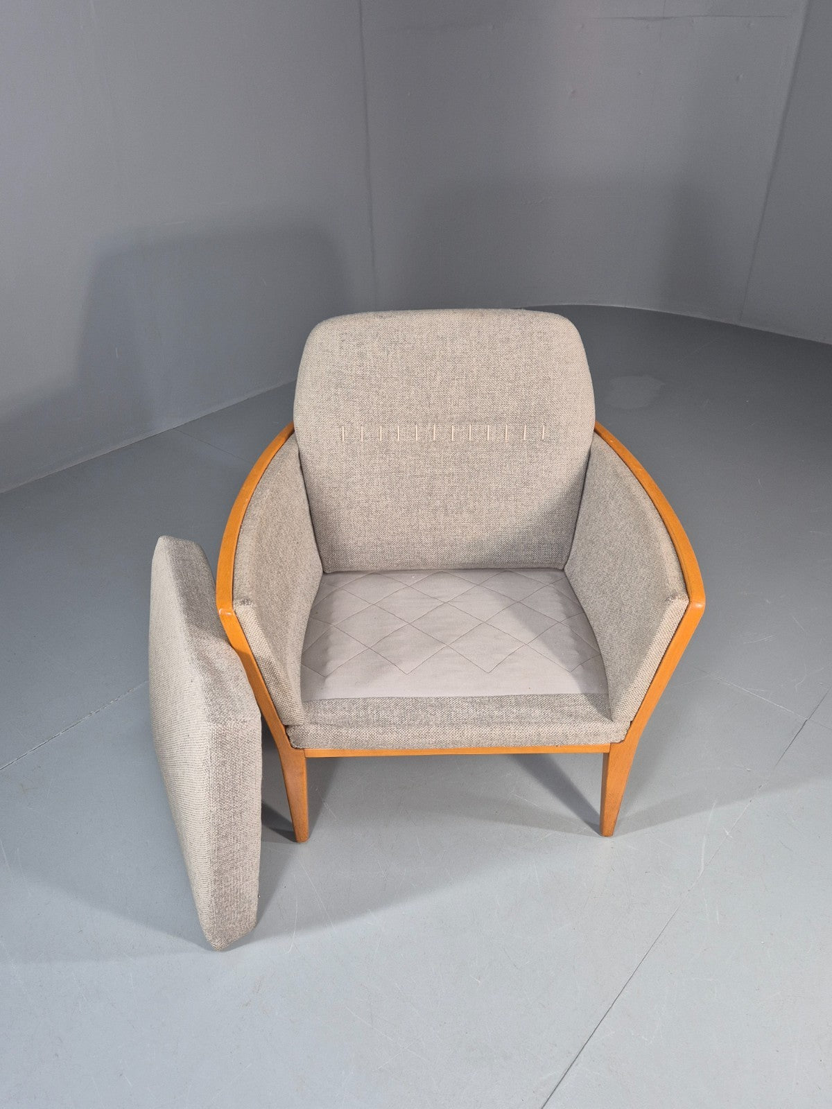 Vintage MIdcentury Lounge Chair 1950s Sweden Retro Grey Wool Beech EB11095 MNOR5