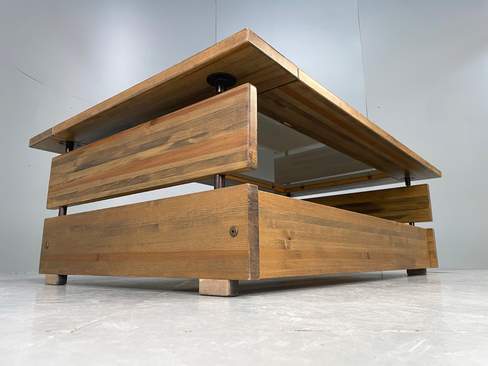 Vintage 1970s Coffee Table Pine & Glass By Hameen Kalustaja Finland EB11176 MWOO18