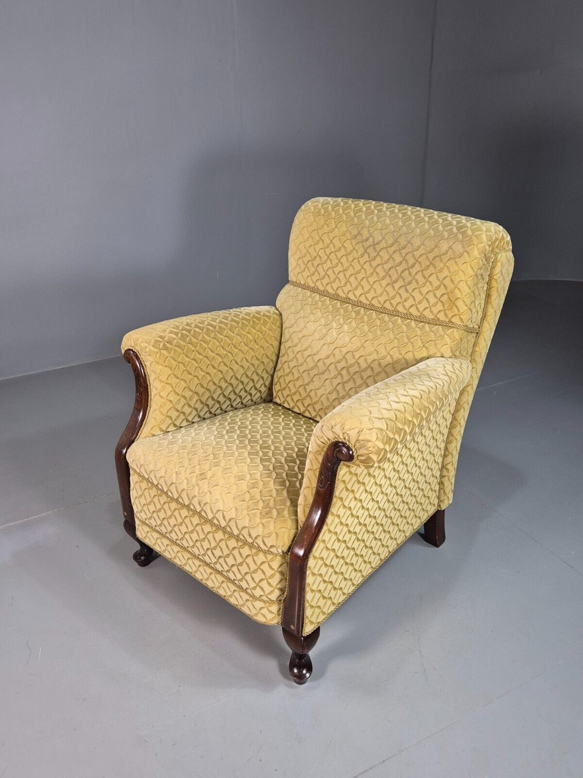 Vintage Danish Lounge Chair Gold Moquette Art Deco 1930s Antique EB8223 VCLO - UKDK FURNITURE