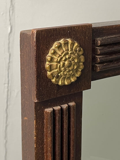 Vintage Mahogany Wall Mirror Regency Style Brass Detailing EB11052 MWOO12