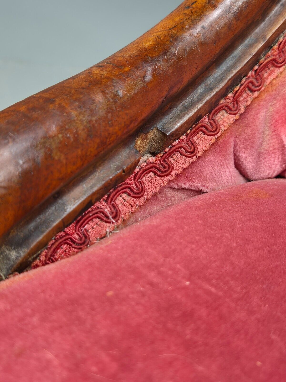 Vintage Lounge Chair Pink Velour Spoonback Nursing Parlour Victorian EB8438 VCLO - UKDK FURNITURE