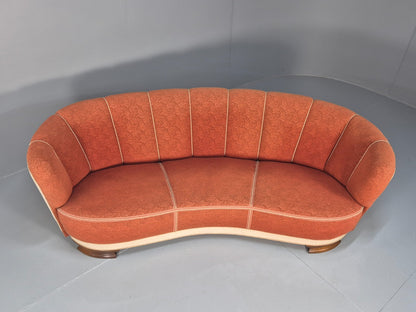 Vintage Danish Art Deco Banana Sofa Peach and Cream 1930s Retro EB9745 V3SS - UKDK FURNITURE