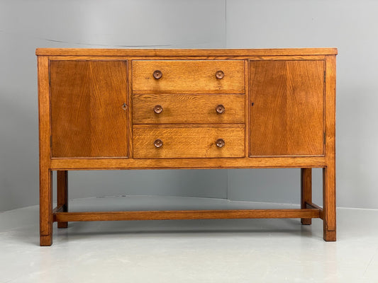 Vintage Oak Sideboard 1940s Utilitarian Military F Tibbenham EB116790