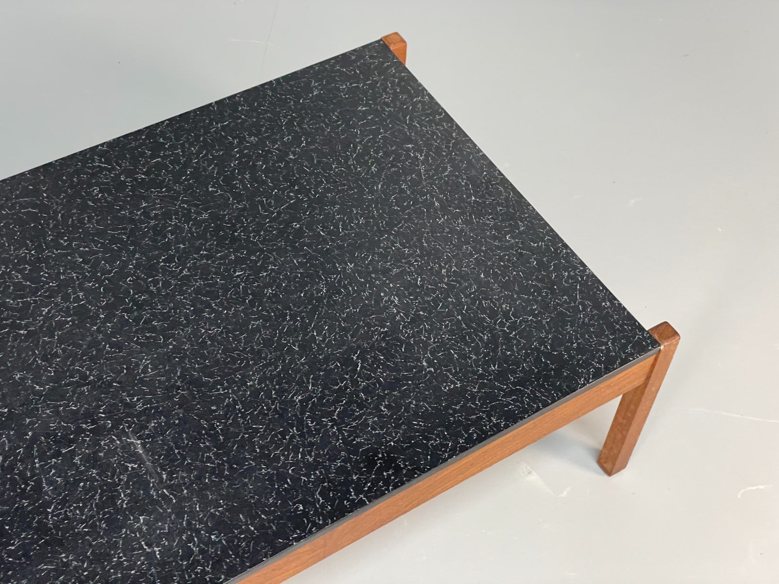 Vintage Teak Coffee Table - Guy Rogers 1960s Black Laminate Top  EB10955 MWOO6