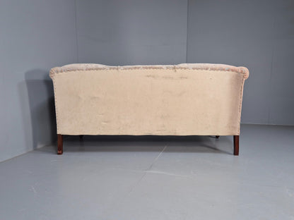 Vintage Danish Pink Cut Floral Velour Cottage Settee 1930s Antique EB9563 V3SS - UKDK FURNITURE