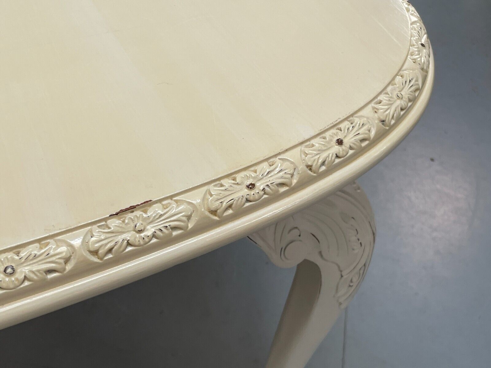 Antique Extending Dining Table Off White Painted Mahogany French EB9127 VWOO - UKDK FURNITURE