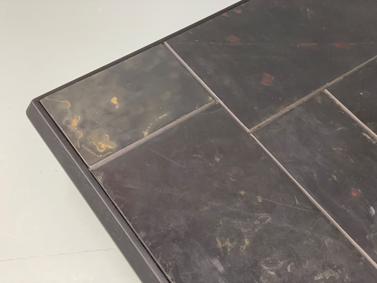 Vintage Tiled Coffee Table Danish 1980s Charcoal Grey Square EB10963 MWOO2