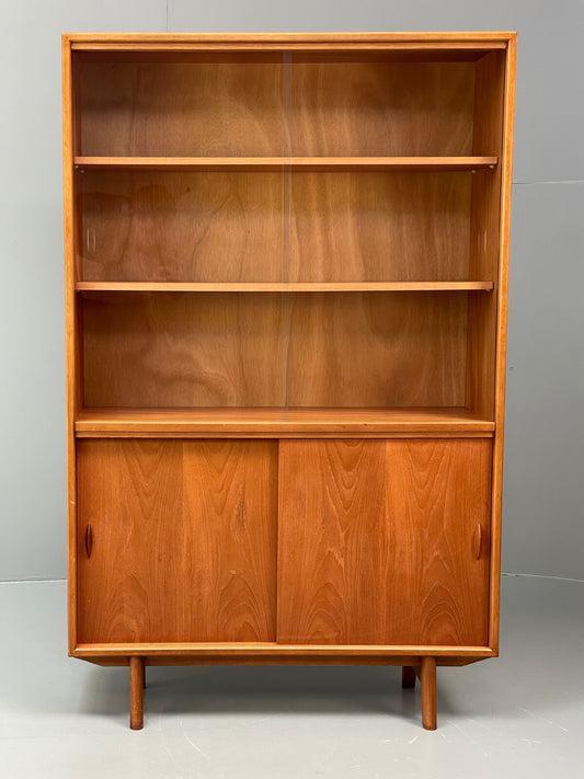 Vintage Teak Bookcase Retro 1960s Glazed Unit By Gibbs Furniture EB9776 MWOO - UKDK FURNITURE