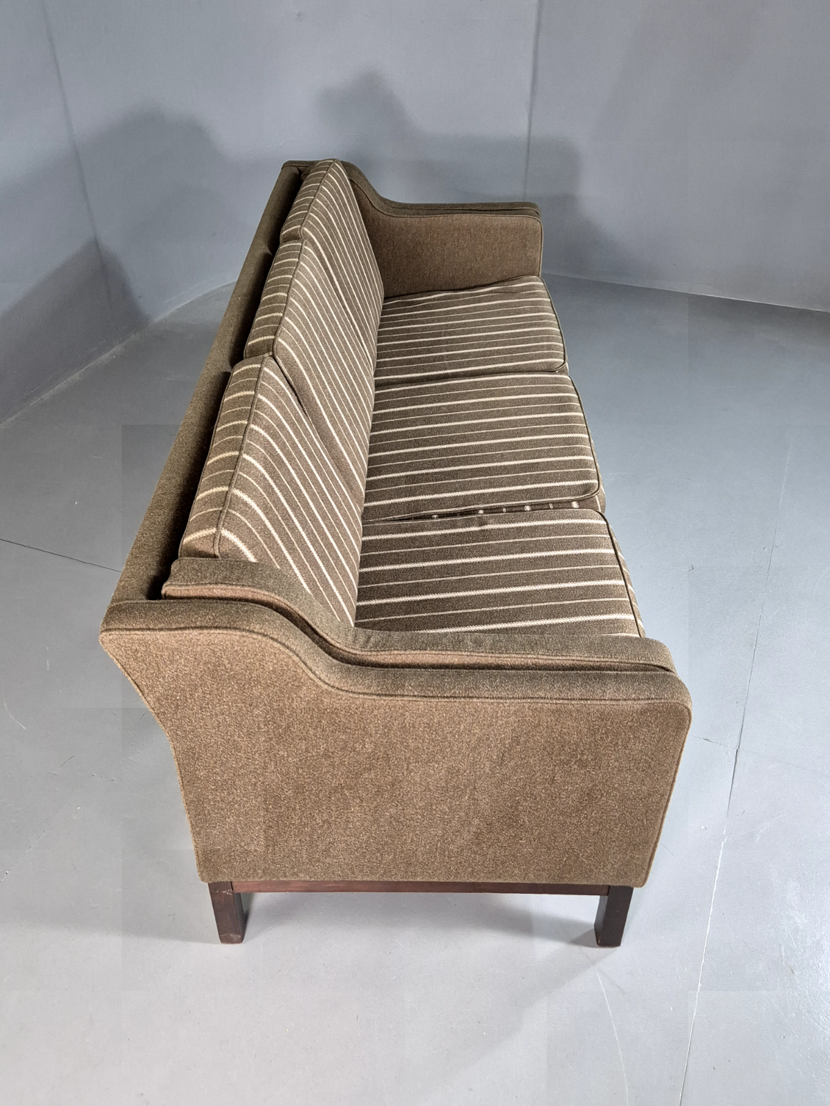 3 Seat Sofa Vintage Danish Khaki Wool Upholstery Mogensen Retro MCM EB7266 M3SS11