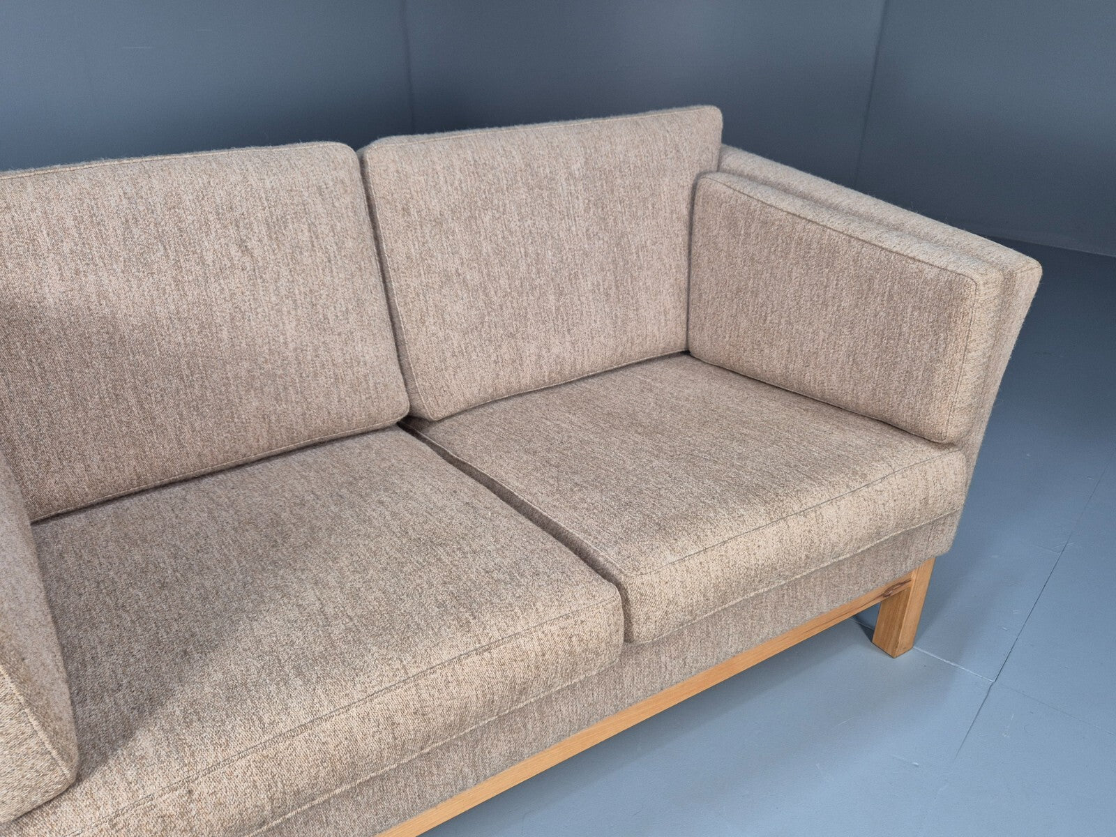 Vintage Danish Mid Century 2 Seat Sofa Beige Wool 1970s EB9668 M2SS - UKDK FURNITURE
