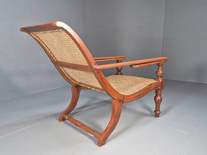 Vintage Campaign Plantation Chair Rattan Teak Retro Antique Style EB8872 VBER - UKDK FURNITURE