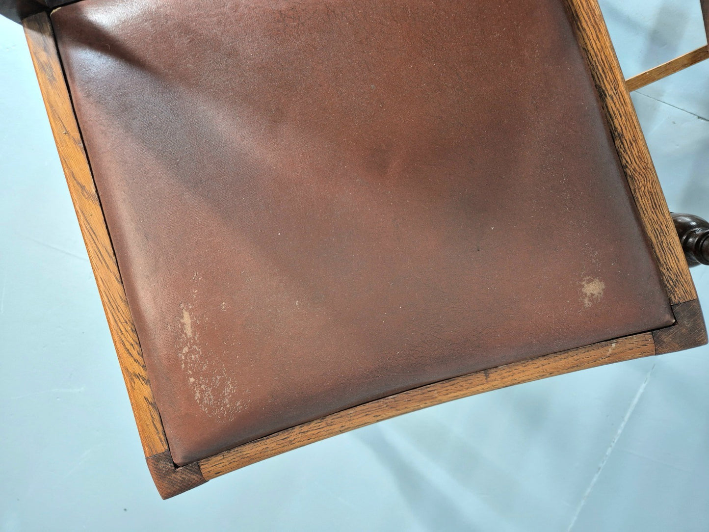 4 1930s Dining Chairs Oak and Rexine British EB11010 VDIN12