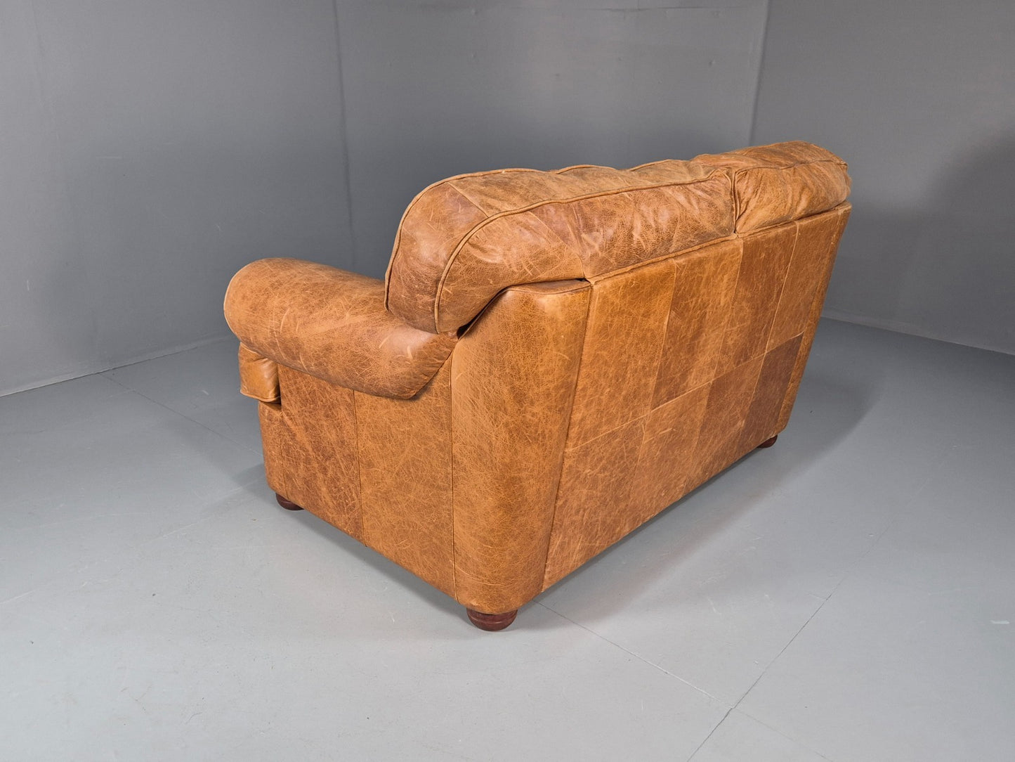 Leather Two Seat Cottage Settee Vintage Danish Quality 1990s  EB10637 M2SS14