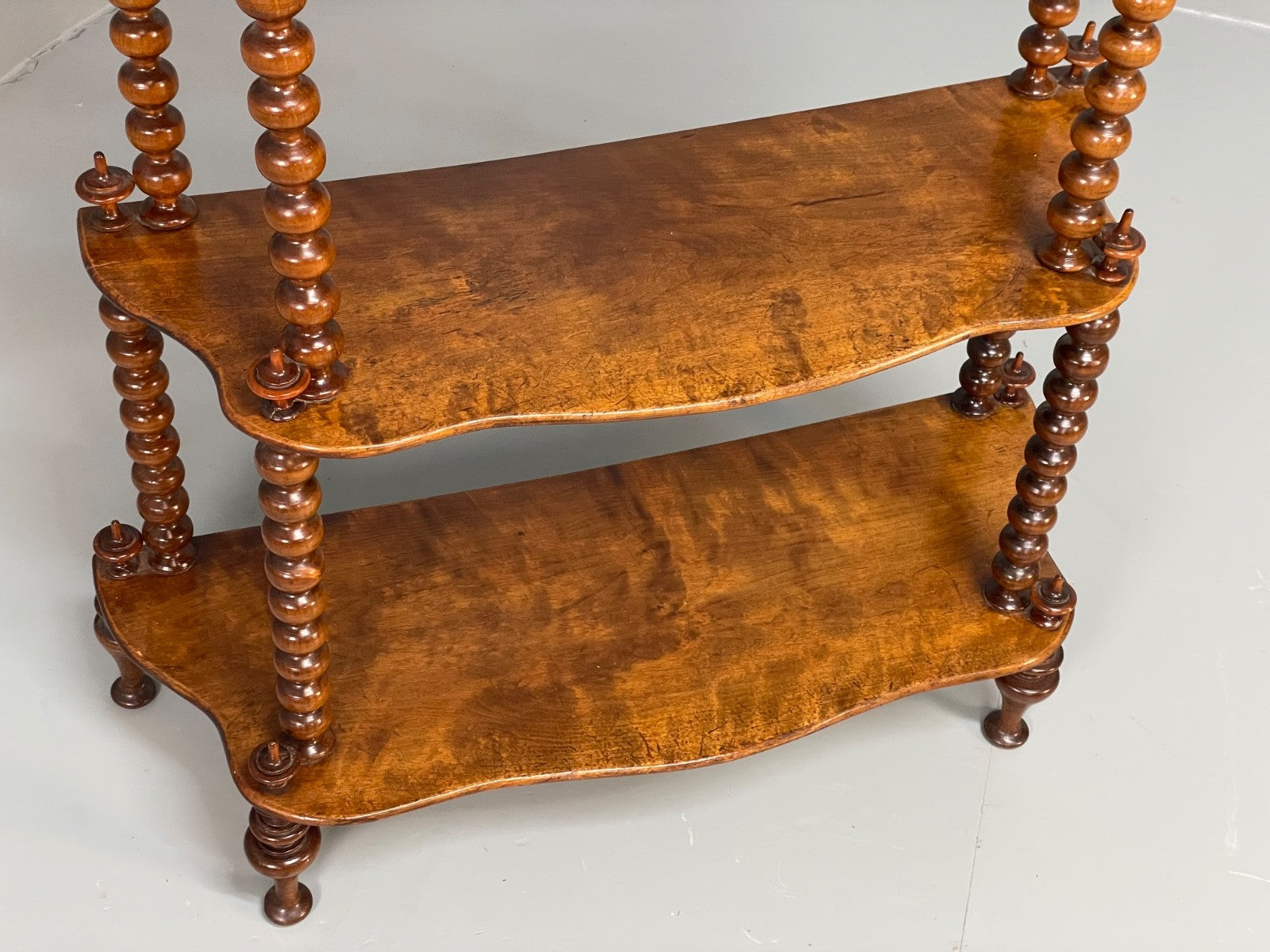 Antique Mahogany Whatnot Shelving Unit Bobbin Turned Tiered EB11197 MWOO3