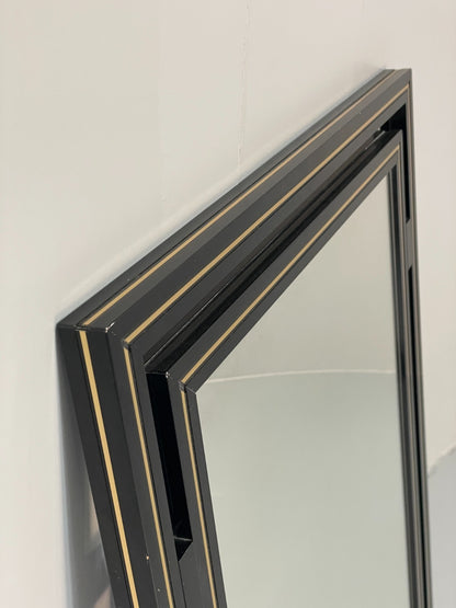 Vintage Pierre Vandel Mirror Wall Hanging Black Gold 1970s French EB11803 MWOO5