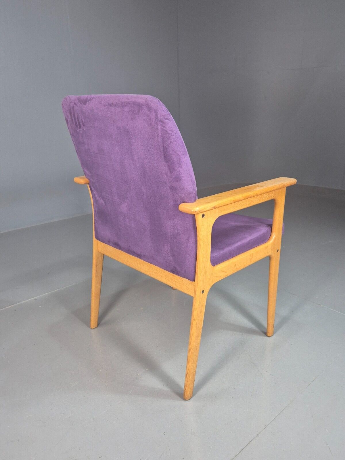 Vintage Danish Elbow Chair Purple Oak Frame O D Mobler Retro MCM EB8000 MNOR - UKDK FURNITURE