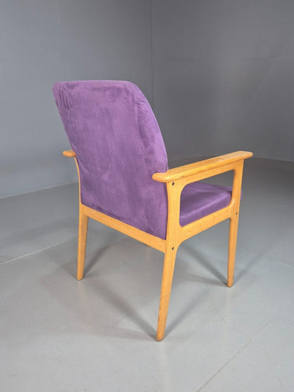 Vintage Danish Elbow Chair Purple Oak Frame O D Mobler Retro MCM EB8000 MNOR - UKDK FURNITURE