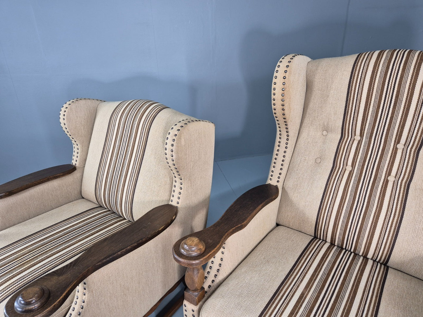 2 Retro Lounge Chairs Danish 1970s Design Kjaernulf Stylings  EB10781 VCLO16