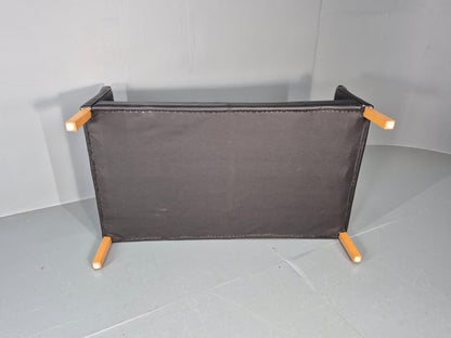 Vintage 2 Seater Settee Danish Retro Black leather and Vinyl EB11640  M2SS8