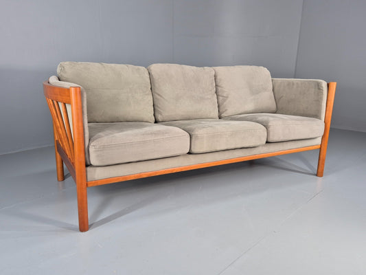 Vintage 3 Seat Settee Mid Century Danish Design Beech Wood Frame EB10553 M2SS0