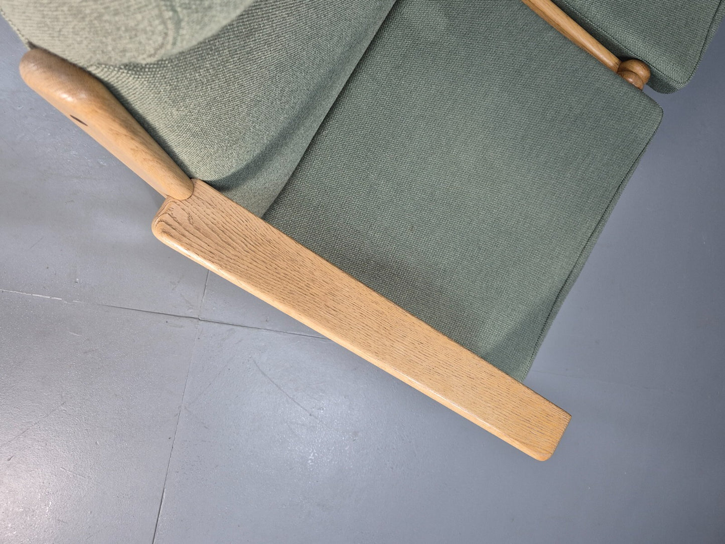 Green Wool and Oak Vintage Danish Sofa 1970s Modern Design Retro EB9263 M3SS - UKDK FURNITURE