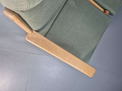 Green Wool and Oak Vintage Danish Sofa 1970s Modern Design Retro EB9263 M3SS - UKDK FURNITURE