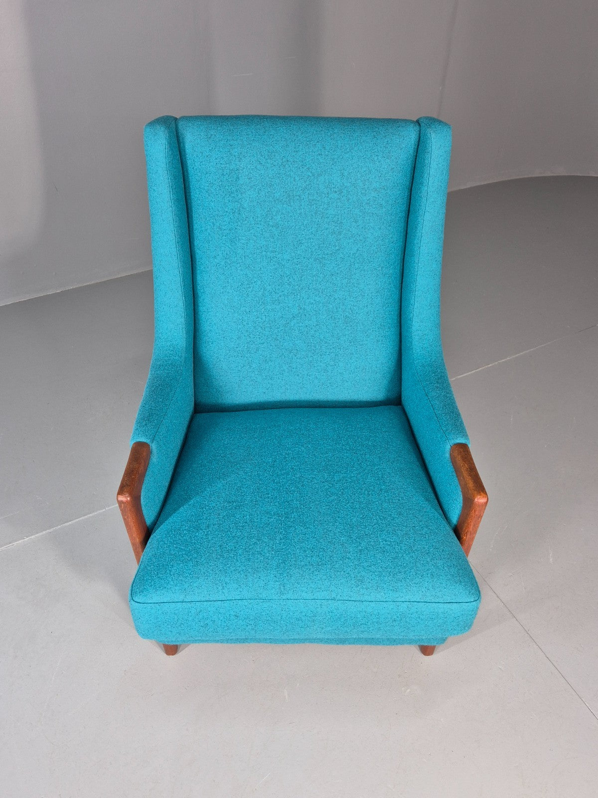 Vintage 1960s Lounge Chair Reupholstered Blue K E Ekselius For JOC EB11092 MNOR3