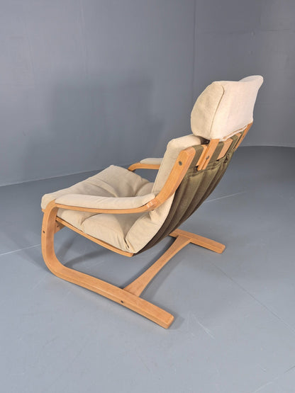 Vintage Danish Bentwood Lounge Chair Cantilever Design 1970s Retro EB11373 MBEN9