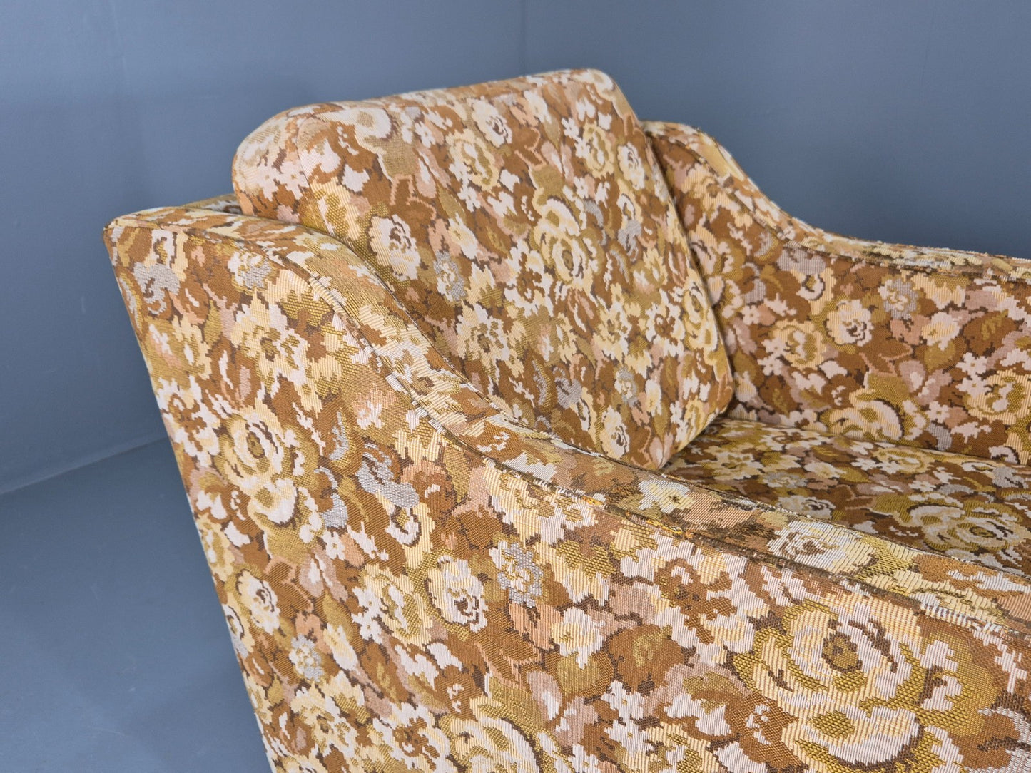 Vintage Danish 1970s Lounge Chair Floral Upholstery Mid Century EB11922 MNOR9