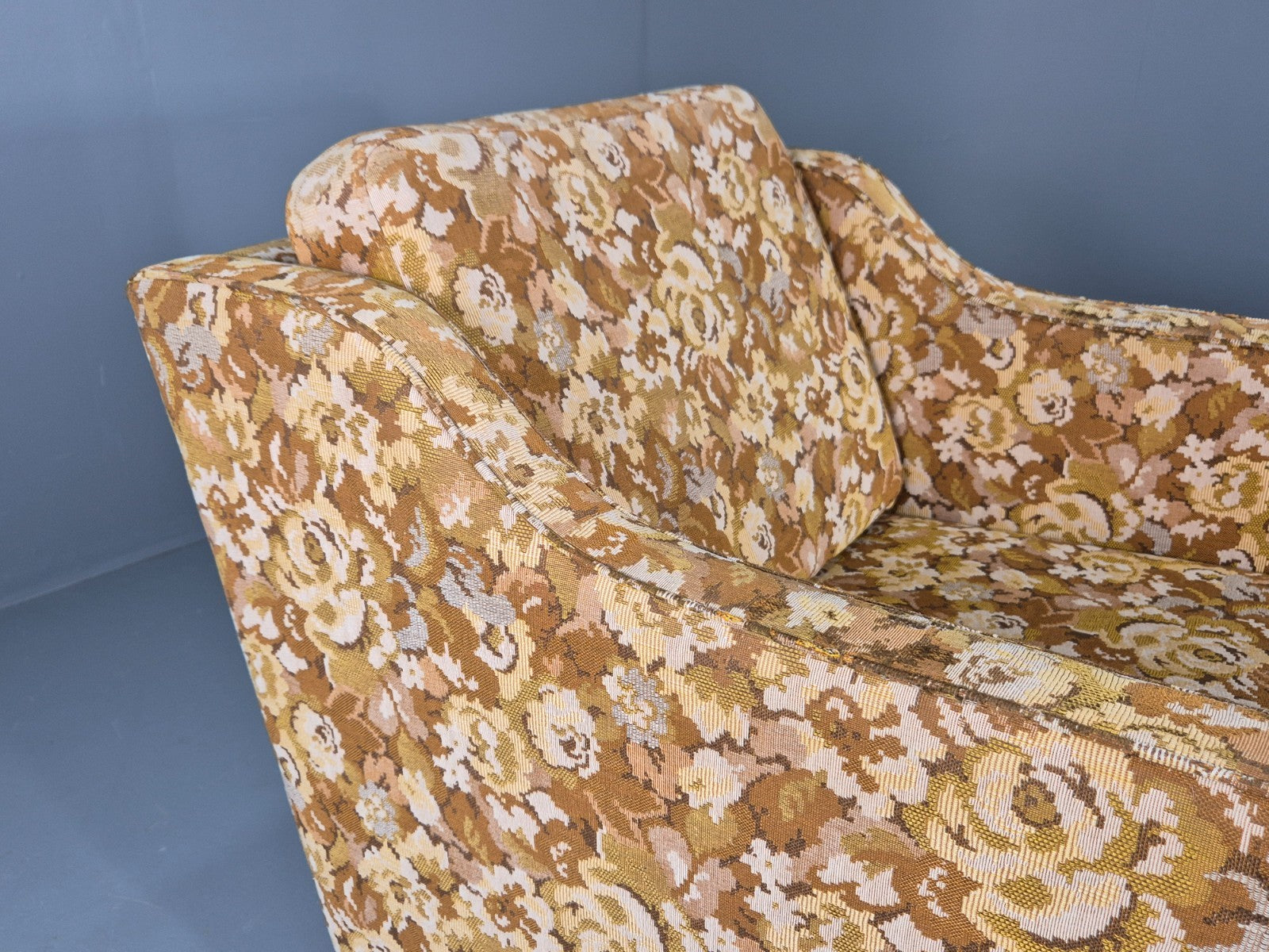 Vintage Danish 1970s Lounge Chair Floral Upholstery Mid Century EB11922 MNOR9