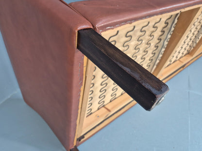 MidCentury Three Seater Sofa Tan Leather Vintage Danish Retro 1970s EB10721 M3SS8