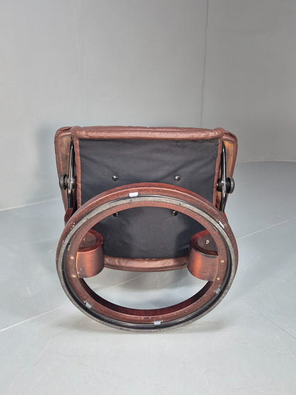 Brown Leather Ekorness Stressless Swivel Reclining Chair Vintage EB9279 MSWI - UKDK FURNITURE