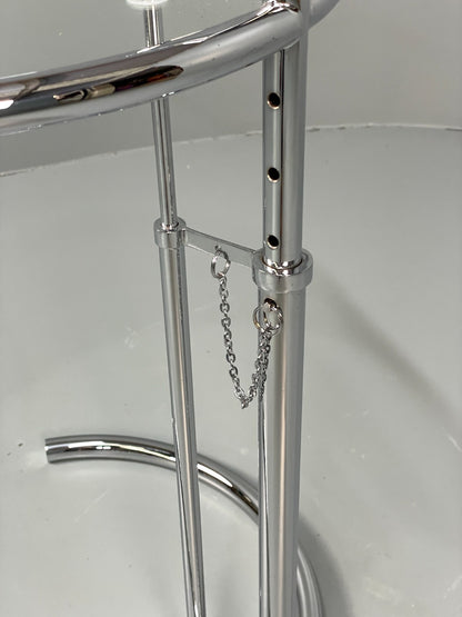 Vintage Chrome Side Table Eileen Grey Style Adjustable Glass Top EB11042 MWOO12