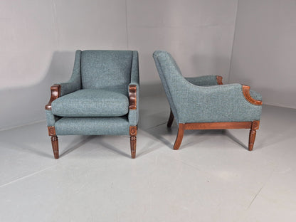 2 Vintage regency Style Armchairs 1970s Danish New Upholstery  EB11135 VCLO10