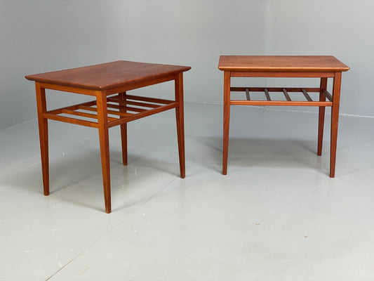 Vintage Solid Teak Bedside Tables Danish 1960s Mid Century EB9825 MWOO - UKDK FURNITURE