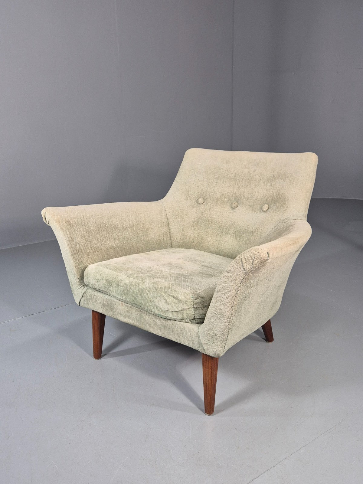 Mid Century Scandinavian Lounge Chair 1960s Retro Green  EB11090 MNOR1